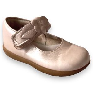 Y2K STRIDE RITE Mary Janes Pink Floral Strap Dress Shoes Flat Sparkle